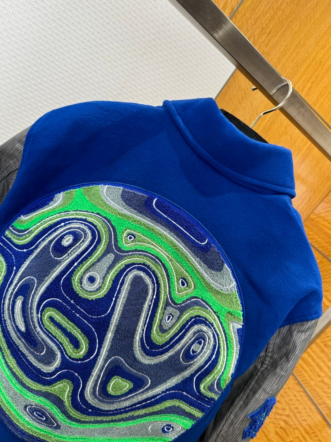 Louis Vuitton Embroidered Varsity Blouson Jacket – Grey-Blue