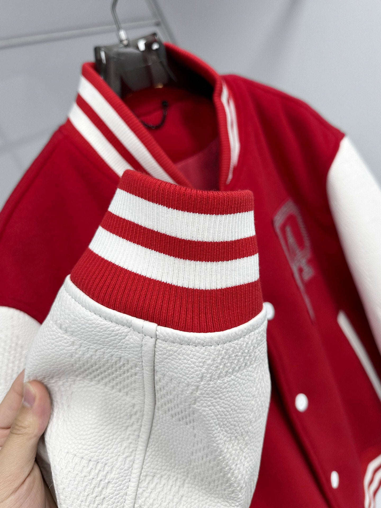 Louis Vuitton Mix-Leather Varsity Blouson – Bright Red Winter Jacket For Sale