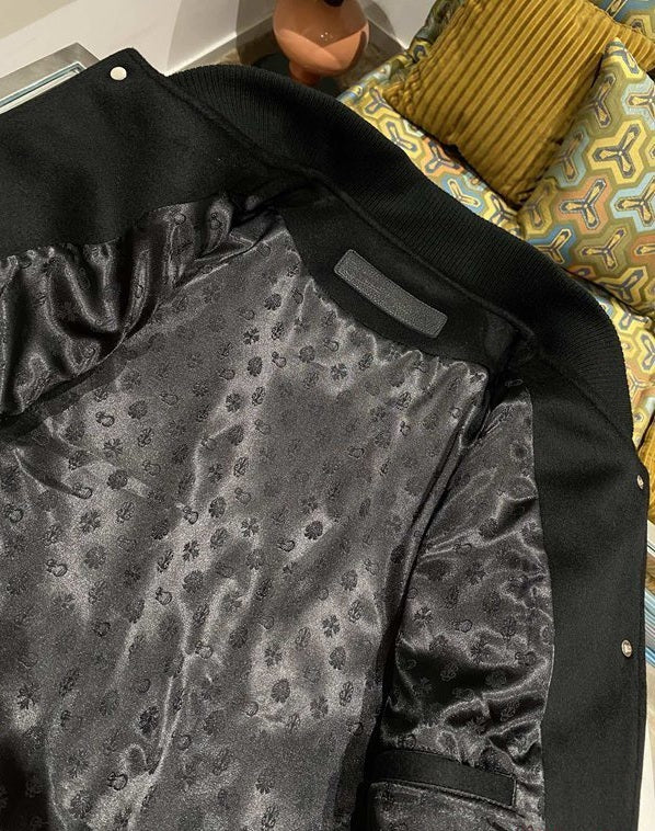 Chrome Hearts “VIC Eagle” Varsity Jacket — Leather Cross-Patch Edition