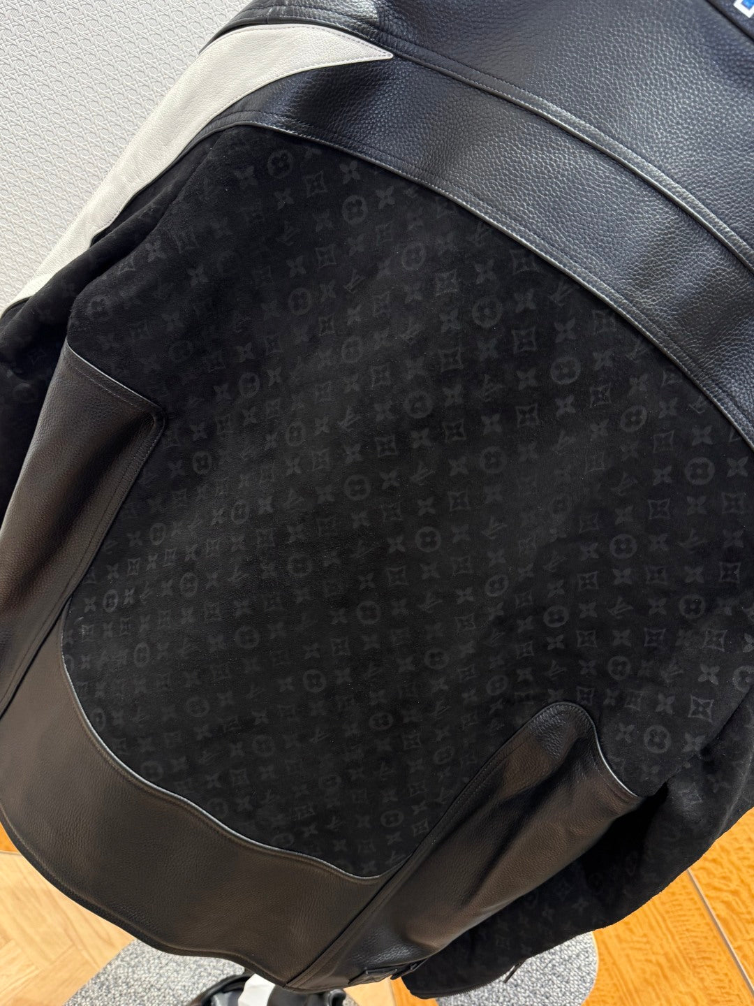 Louis Vuitton Leather-Mix Biker Jacket – Black Desert Racer For Sale