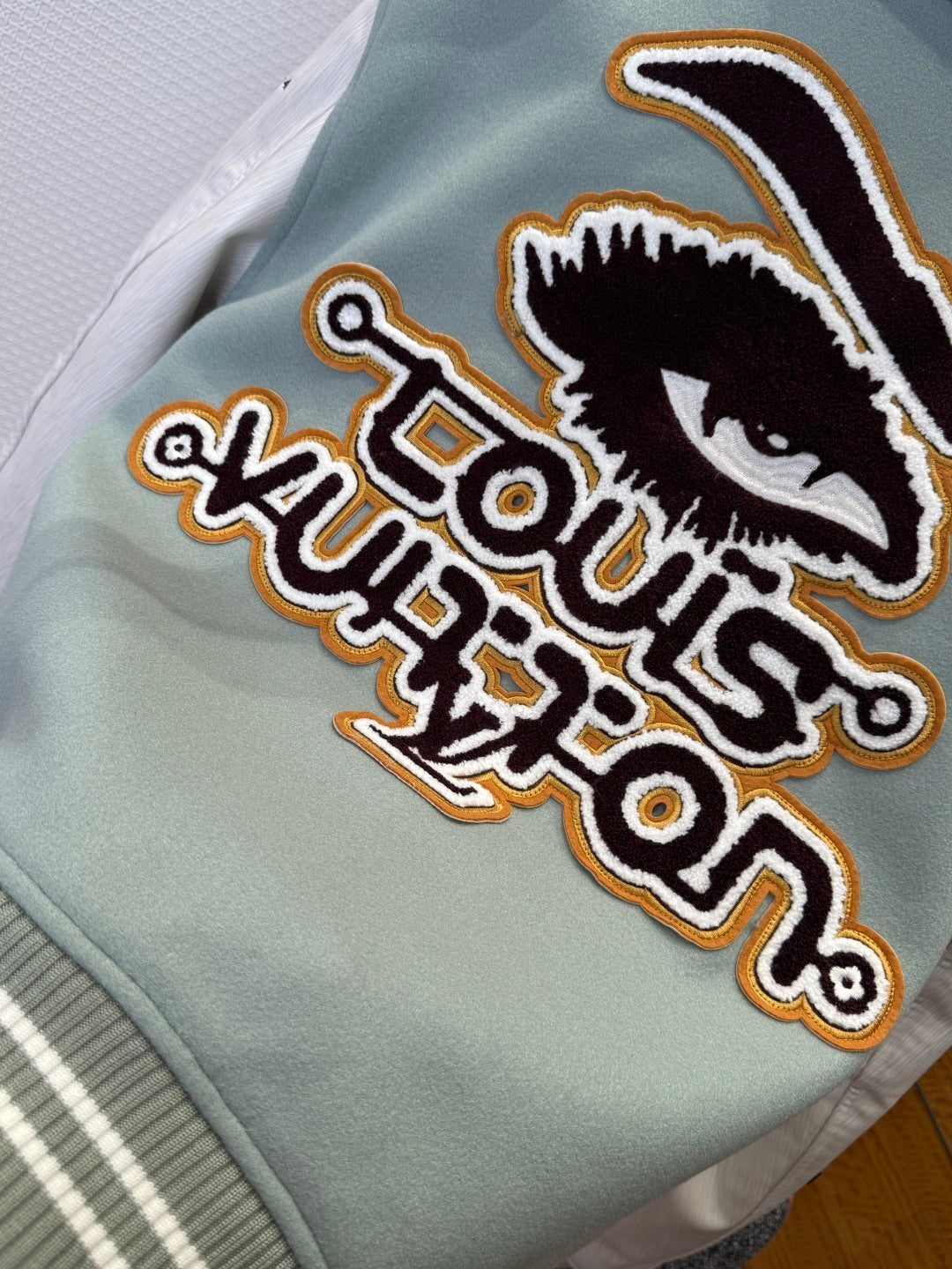 Louis Vuitton Varsity Leather Blouson Jacket – Aqua For Sale