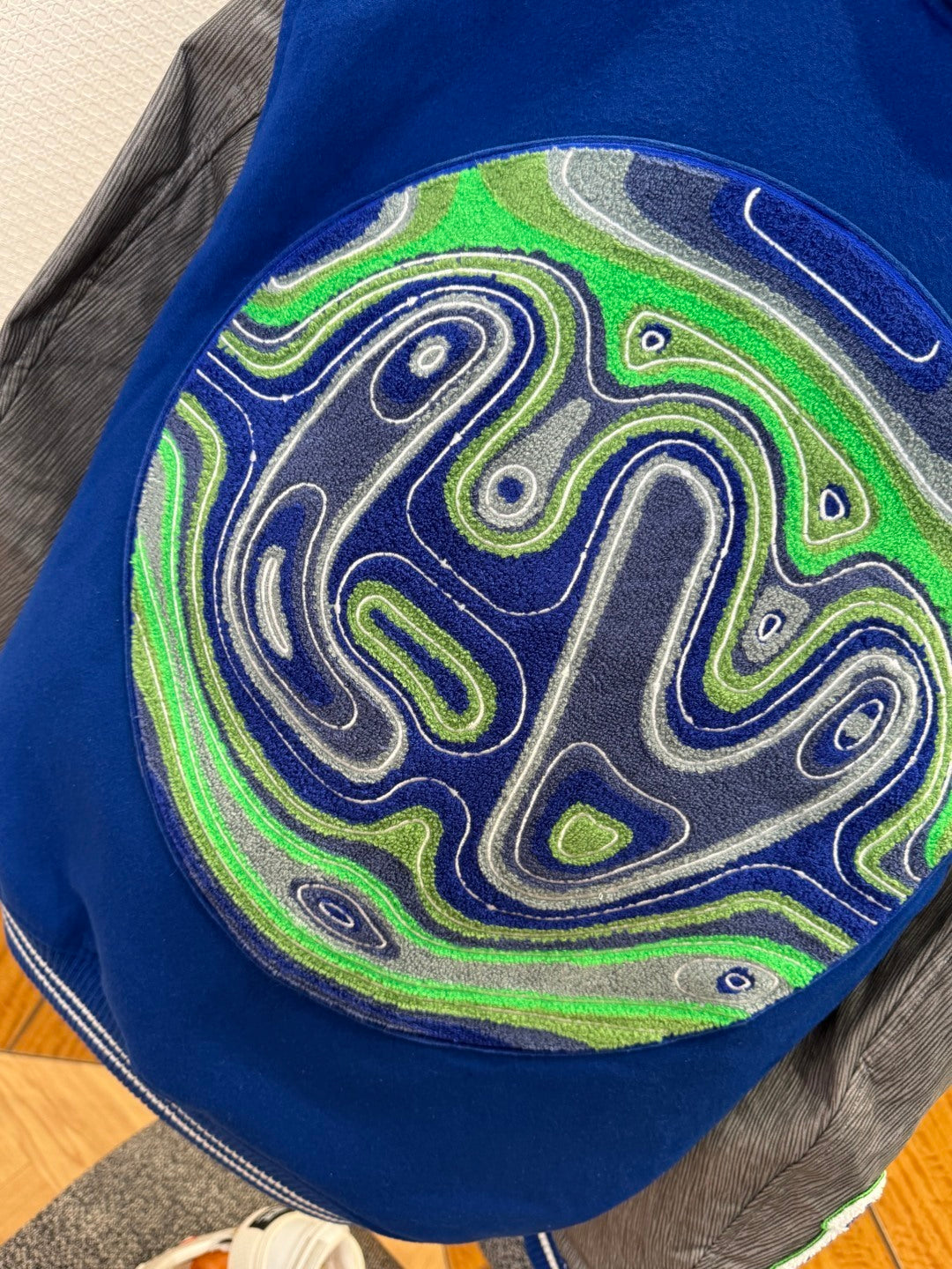 Louis Vuitton Embroidered Varsity Blouson Jacket – Grey-Blue