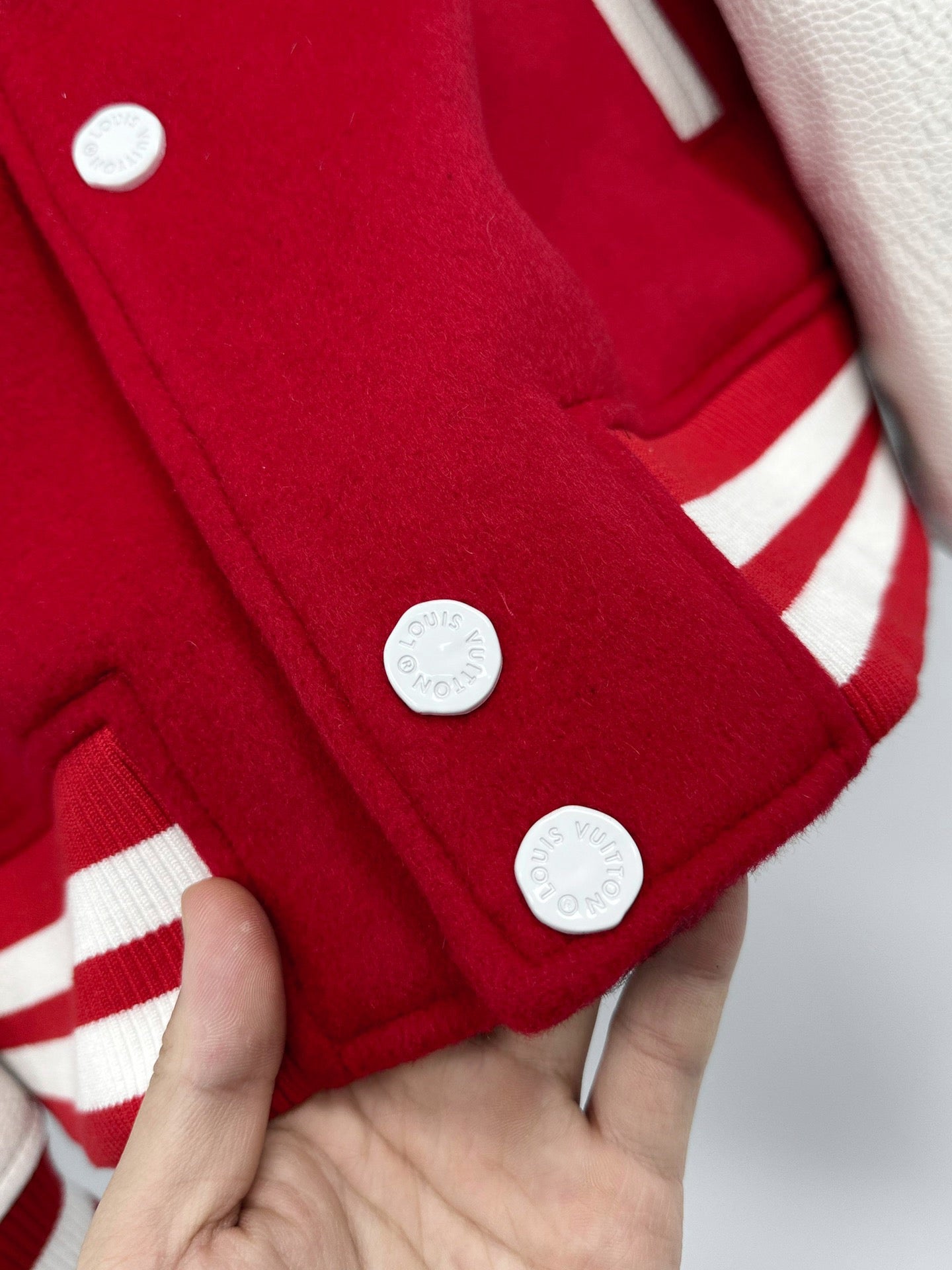 Louis Vuitton Mix-Leather Varsity Blouson – Bright Red Winter Jacket For Sale
