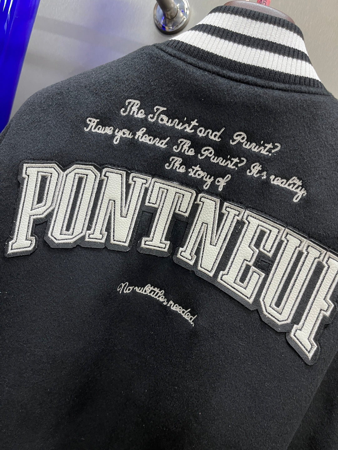 Louis Vuitton Signature Leather Varsity Jacket – Pale Pink / Black