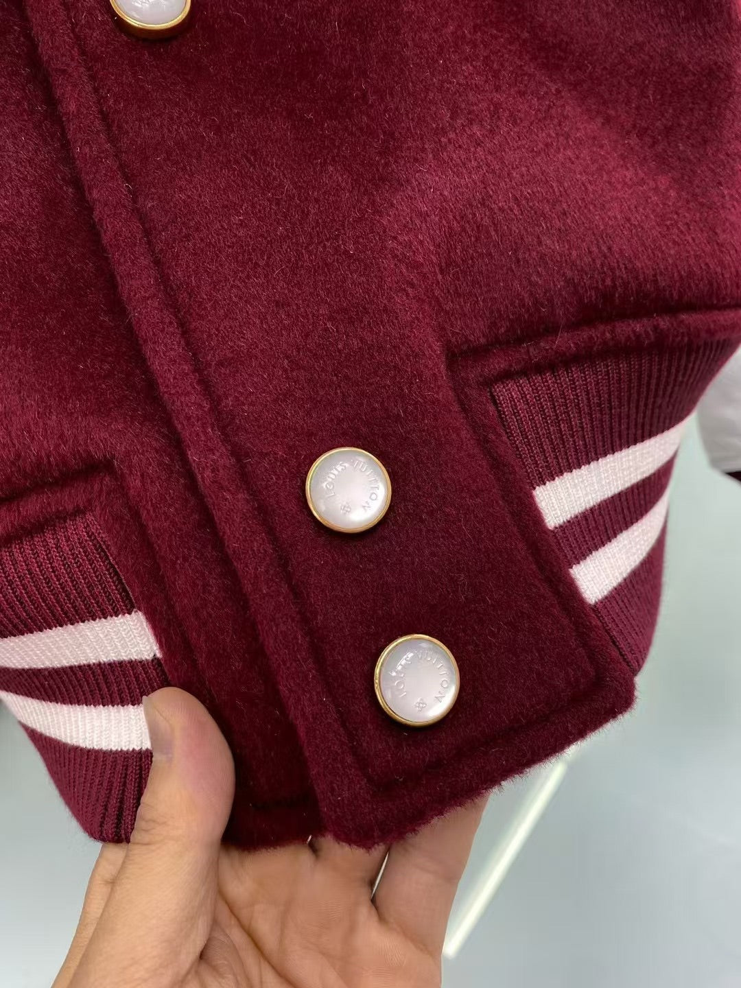 Louis Vuitton Embroidered Calfskin Varsity Jacket – Bordeaux Monogram Quilted Sleeves