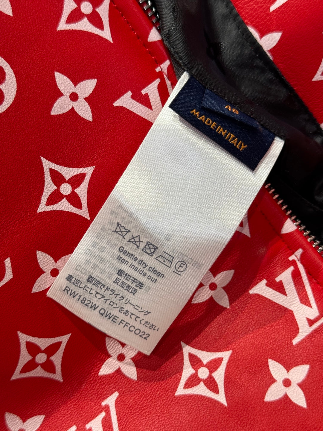 Louis Vuitton × Supreme Leather Varsity Monogram Bomber Jacket