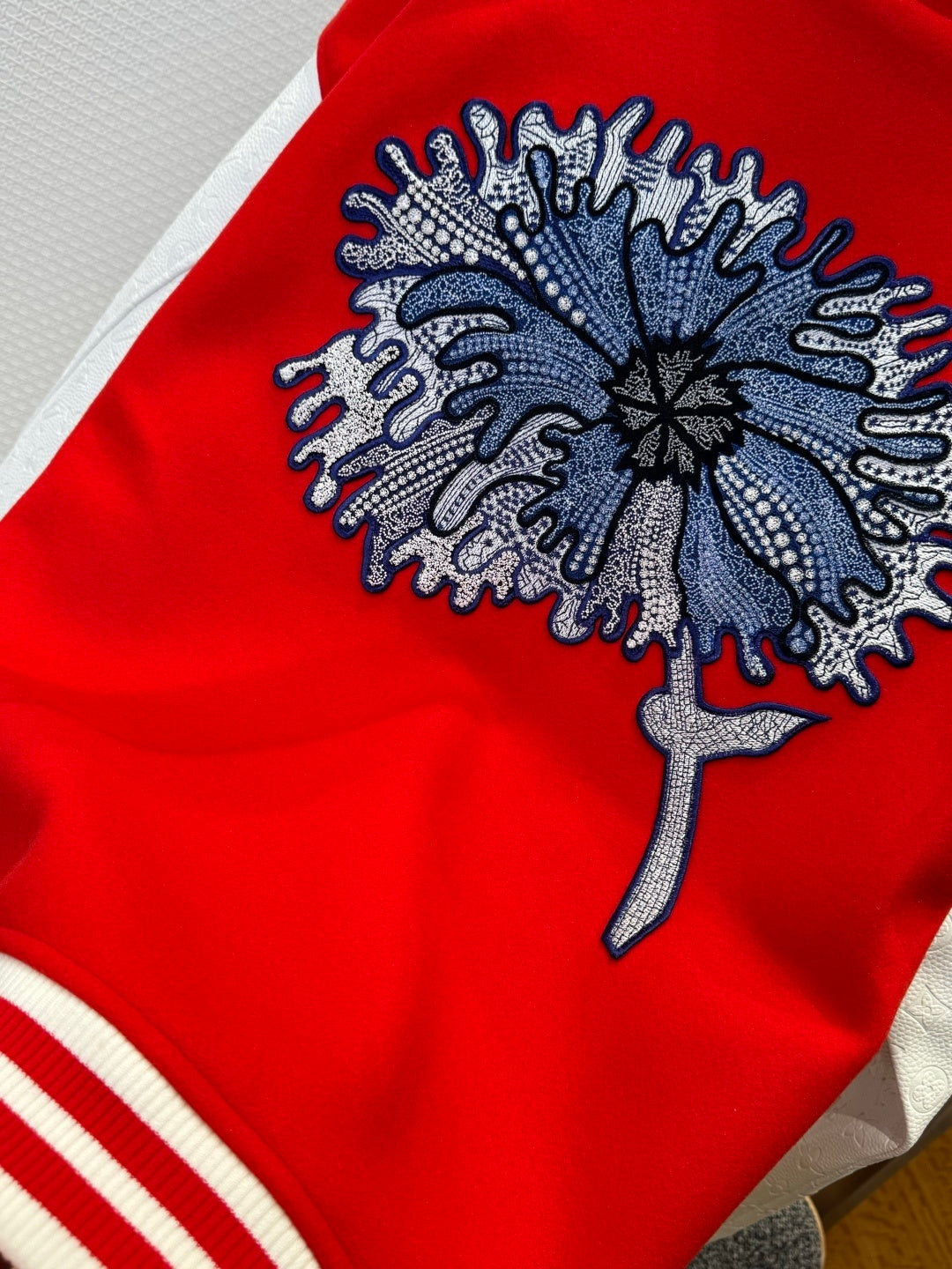 Louis Vuitton × Yayoi Kusama “Psychedelic Flower” Embroidered Varsity Blouson Jacket