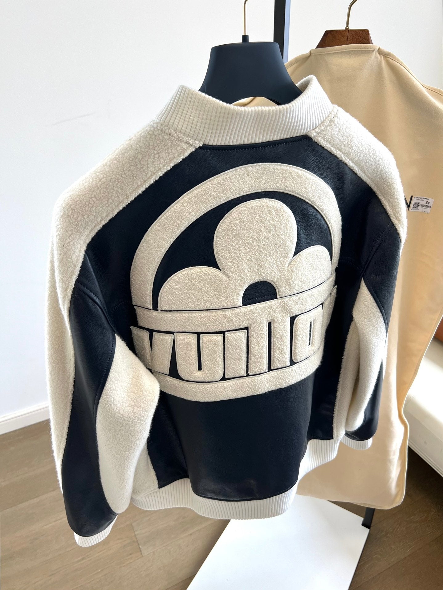 Louis Vuitton “Vuitton Flower” Mix-Leather Teddy Blouson Jacket – Dark Navy