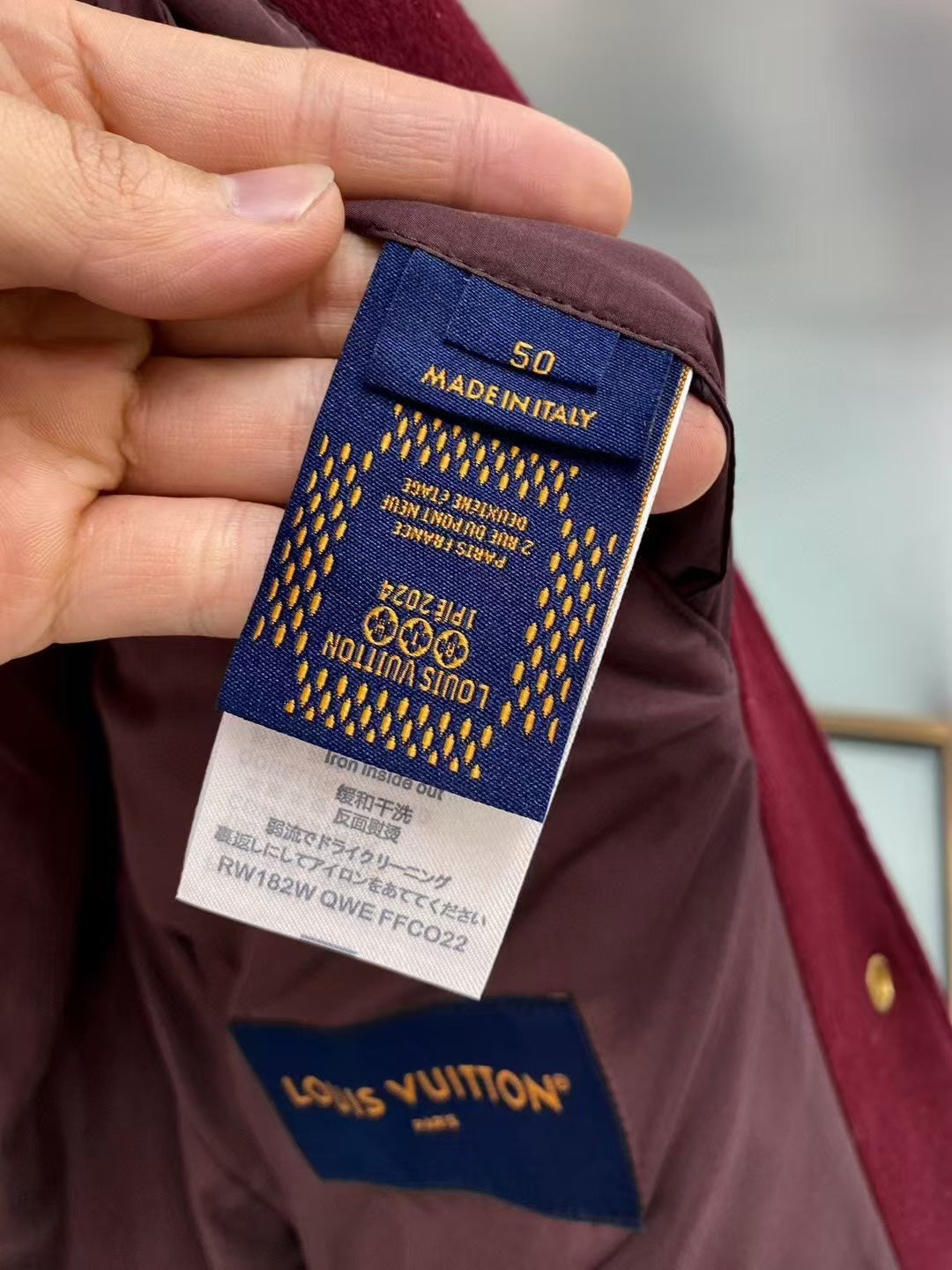 Louis Vuitton Embroidered Calfskin Varsity Jacket – Bordeaux Monogram Quilted Sleeves