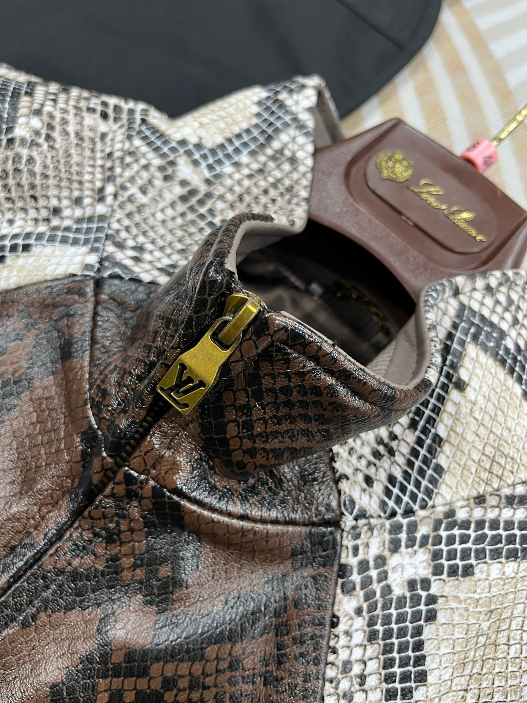 Louis Vuitton Python-Mix Leather Tracksuit Top – Mid-Brown