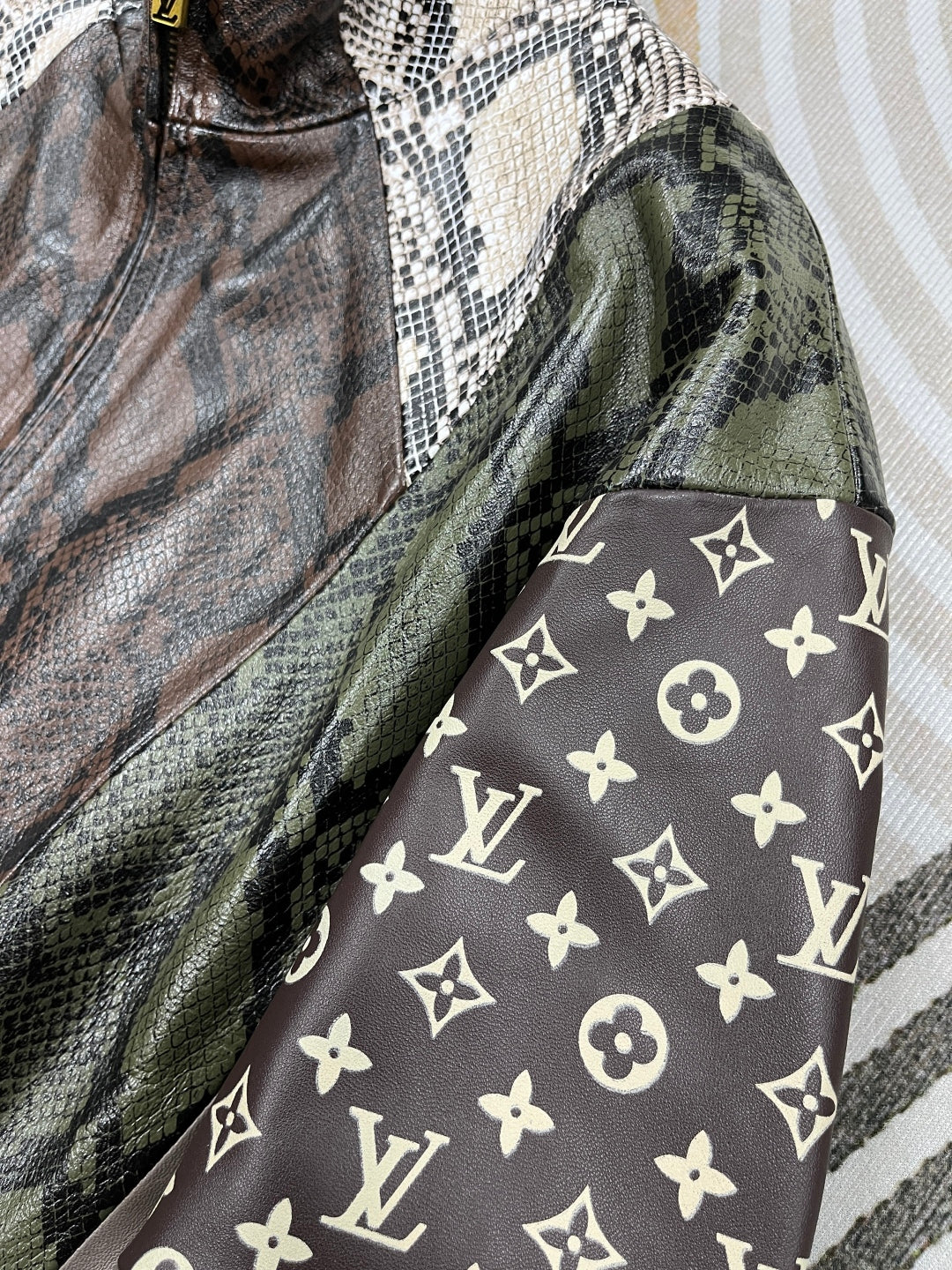 Louis Vuitton Python-Mix Leather Tracksuit Top – Mid-Brown