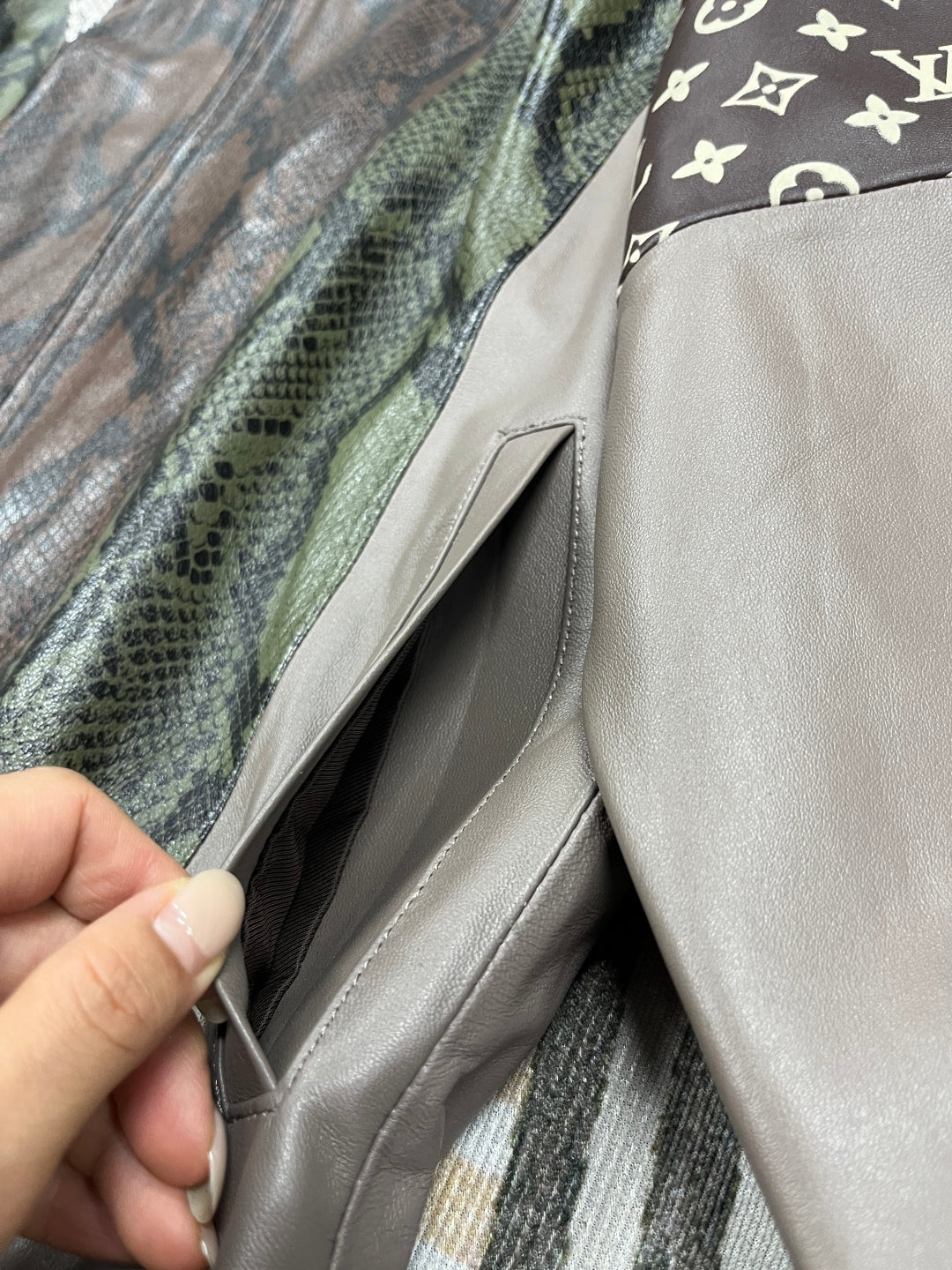 Louis Vuitton Python-Mix Leather Tracksuit Top – Mid-Brown